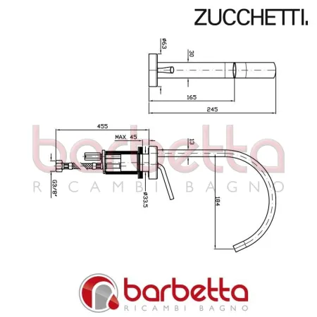 MISCELATORE LAVABO ISYFRESH ZUCCHETTI ZP2258