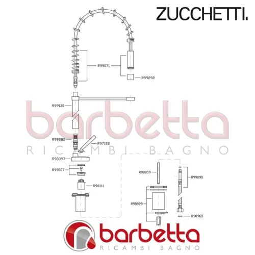 LAVELLO CON MOLLA ISYSTICK KITCHEN ZUCCHETTI ZP1270