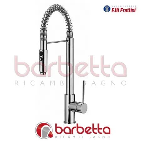 MONOCOMANDO PER LAVELLO MONOFORO CON MOLLA E DOCCETTA ESTRAIBILE 2 GETTI GINGO FRATTINI 45172