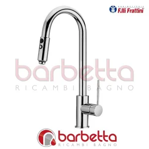 MONOCOMANDO PER LAVELLO MONOFORO CANNA ALTA CON DOCCETTA ESTRAIBILE 2 GETTI GINGO FRATTINI 45173
