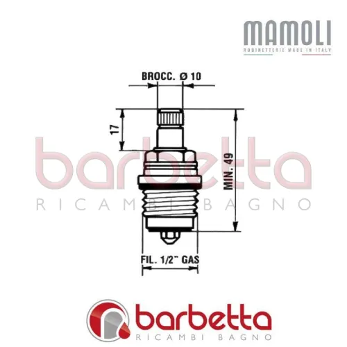 VITONE A PISTONE 1/2" MAMOLI 10D