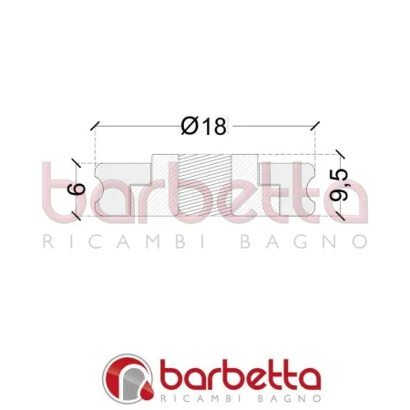 CARRUCOLE CUSCINETTI IN OTTONE RICOPERTO 18x6 9.5 H - FORO M4