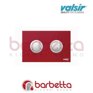PLACCA PNEUMATICA CRYSTAL ROSSO 215X145 CON PULSANTI TONDI IN FINITURA CROMO SATINATA VALSIR VS0877303