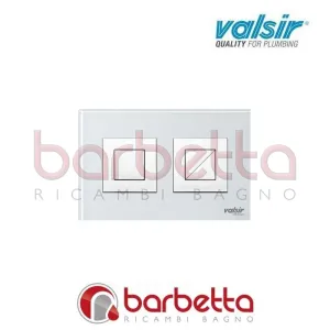 PLACCA PNEUMATICA CRYSTAL GHIACCIO 215X145 CON PULSANTI QUADRATI IN FINITURA CROMO LUCIDA VALSIR VS0877325