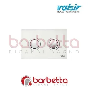PLACCA PNEUMATICA CRYSTAL BIANCO RAL 9010 245X165 CON PULSANTI TONDI IN FINITURA CROMO LUCIDA VALSIR VS0877041
