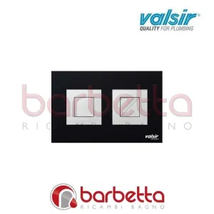 PLACCA PNEUMATICA CRYSTAL NERO 245X165 CON PULSANTI QUADRATI IN FINITURA CROMO SATINATA VALSIR VS0877057