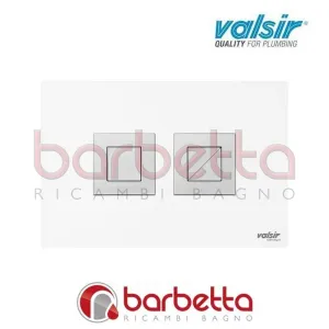 PLACCA PNEUMATICA CRYSTAL BIANCO EUROPA SATINATO 215X145 CON PULSANTI QUADRATI IN FINITURA CROMO SATINATA VALSIR VS0877338