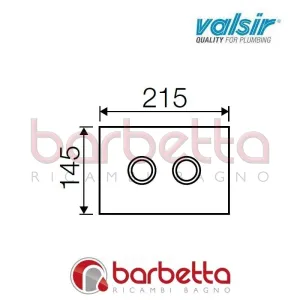 PLACCA PNEUMATICA CRYSTAL BIANCO RAL 9010 SATINATO 215X145 CON PULSANTI TONDI IN FINITURA CROMO SATINATA VALSIR VS0877344