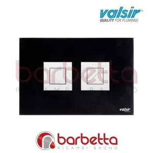 PLACCA PNEUMATICA BLACK & WHITE AC NERO 215X145 CON PULSANTI QUADRATI IN FINITURA CROMO LUCIDA VALSIR VS0878866