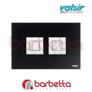 PLACCA PNEUMATICA BLACK & WHITE AL NERO 215X145 CON PULSANTI QUADRATI IN FINITURA CROMO LUCIDA VALSIR VS0878870
