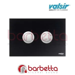 PLACCA PNEUMATICA BLACK & WHITE AL NERO 215X145 CON PULSANTI TONDI IN FINITURA CROMO SATINATA VALSIR VS0878869