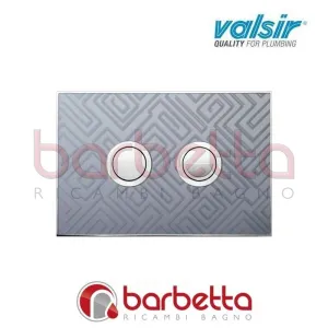PLACCA PNEUMATICA FANTASY GEOMETRICO SCURO 215X145 CON PULSANTI TONDI IN FINITURA CROMO LUCIDA VALSIR VS0878321