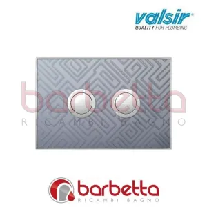 PLACCA PNEUMATICA FANTASY GEOMETRICO SCURO 215X145 CON PULSANTI TONDI IN FINITURA CROMO SATINATA VALSIR VS0878323