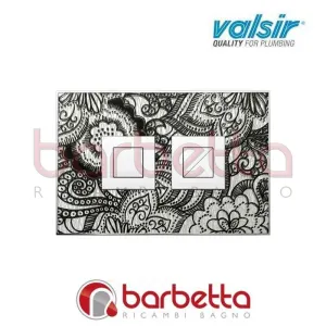 PLACCA PNEUMATICA FANTASY DICROICO NERO 215X145 CON PULSANTI QUADRATI IN FINITURA CROMO LUCIDA VALSIR VS0878335