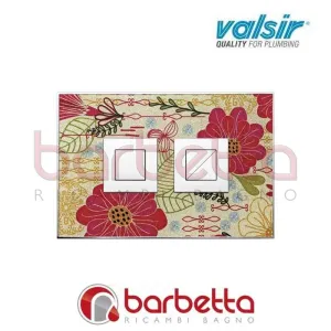 PLACCA PNEUMATICA FANTASY FIORI 215X145 CON PULSANTI QUADRATI IN FINITURA CROMO LUCIDA VALSIR VS0878305