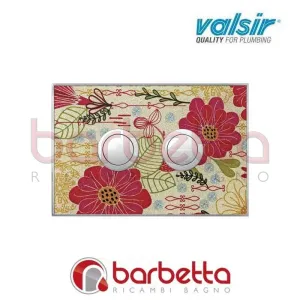 PLACCA PNEUMATICA FANTASY FIORI 215X145 CON PULSANTI TONDI IN FINITURA CROMO SATINATA VALSIR VS0878303