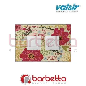PLACCA PNEUMATICA FANTASY FIORI 215X145 CON PULSANTI QUADRATI IN FINITURA CROMO SATINATA VALSIR VS0878307