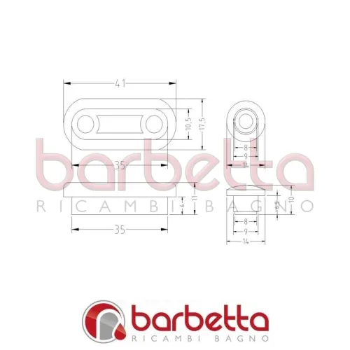 KIT PARACOLPI SEDILI WC 2 OVALI + 2 FUNGHETTI