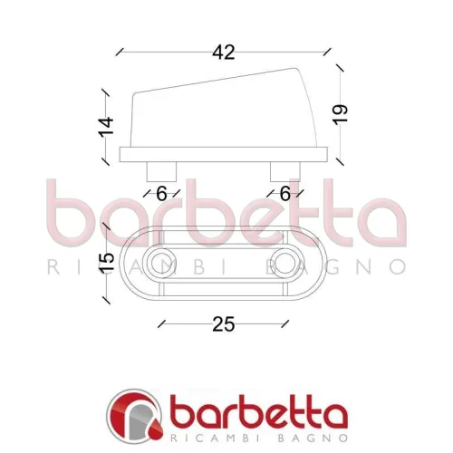 PARACOLPI PER SEDILI WC mm,42x15x19/14H-2 PERNI
