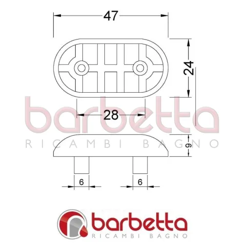 PARACOLPI PER SEDILI WC mm.47 x 24 x 9 ALTEZZA