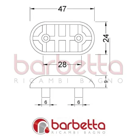 PARACOLPI PER SEDILI WC mm.47 x 24 x 9 ALTEZZA