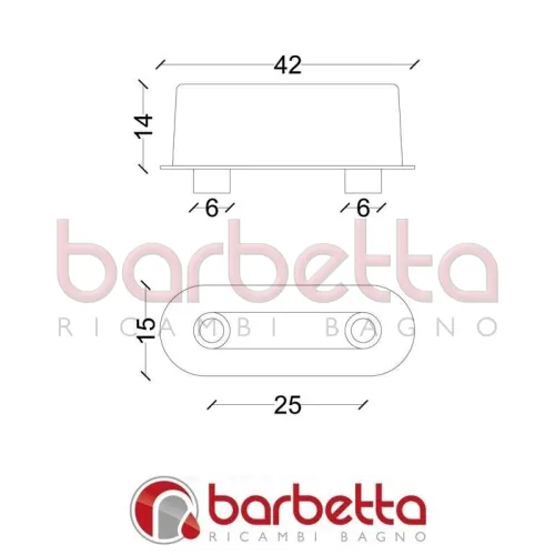 PARACOLPI PER SEDILI WC mm.47x18x14H-DUE PERNI