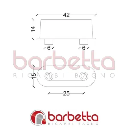 PARACOLPI PER SEDILI WC mm.47x18x14H-DUE PERNI