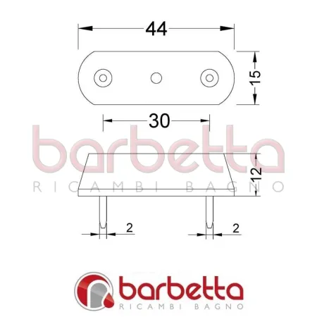 PARACOLPI PER SEDILI WC 2 CHIODI - ALTEZZA mm.12