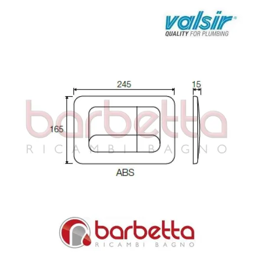 PLACCA ABS MECCANICA DOPPIO SCARICO 245X165 COLORE BIANCO VALSIR VS0870501