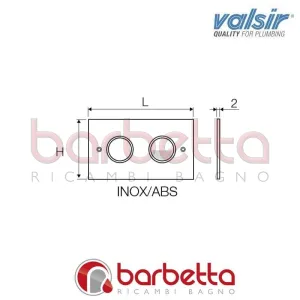 R7 COMANDO NON INGOMBRO CON PLACCA IN METALLO 2X155X85 VALSIR VS0802237