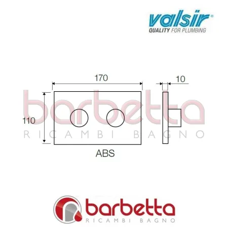 PLACCA DI SCARICO R4 CON PULSANTI SPORGENTI CROMO LUCIDO VALSIR VS0875535