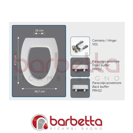 SEDILE COPRIWATER COMPATIBILE RAK KARLA (48cm) BIANCO