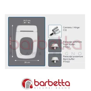 SEDILE COPRIWATER COMPATIBILE DOLOMITE QT 70 3 PEZZI BIANCO