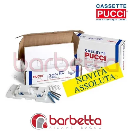 PLACCA CASSETTA PUCCI ECO SLIM A PARETE BIANCO DUE PULSANTI 80179560