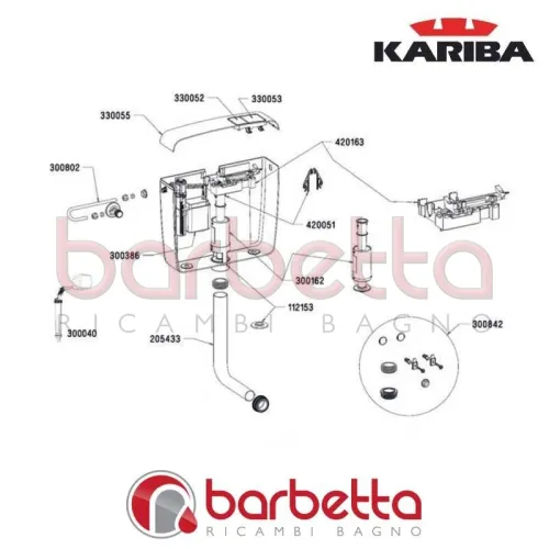 TASTO SCARICO PARZIALE BIANCO SUPER DUO KARIBA 330052