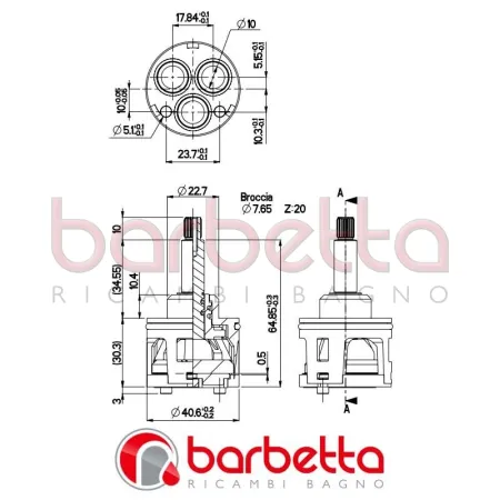 CARTUCCIA D.40 DEVIATRICE A TRE VIE G40