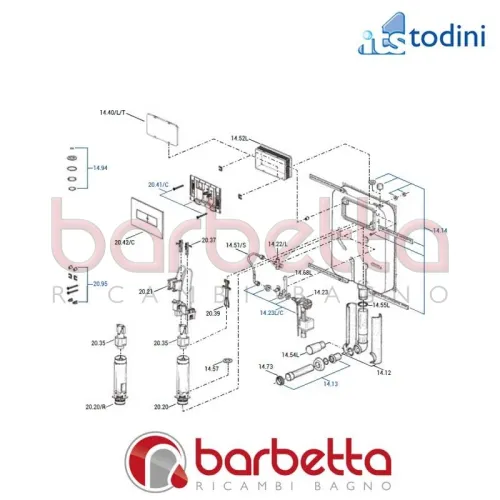 KIT GUARNIZIONI CASSETTE DA INCASSO RICAMBIO ITS TODINI 14.94