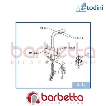 LEVA MISCELATORE RICAMBIO ITS TODINI 10.17/LM