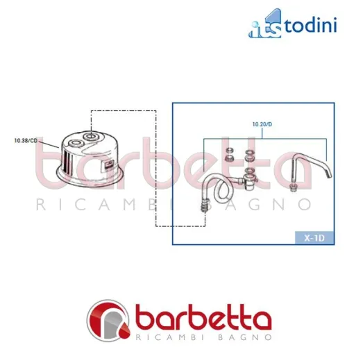 CALOTTA SUPERIORE X-1D COMPLETA RICAMBIO FILTRO SEAGUL 10.38/CD