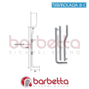 TUBO DI SCARICO PER CASSETTA ALTA RICAMBIO TREMOLADA 041RM
