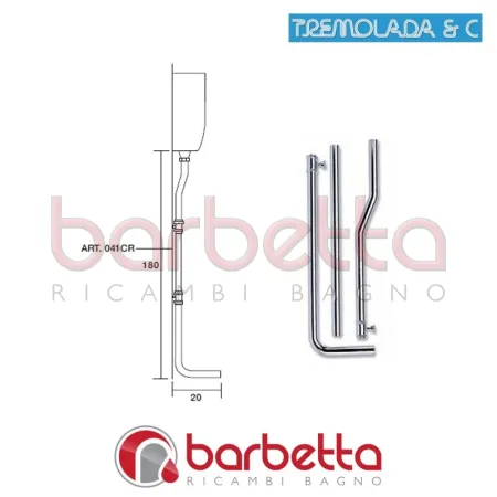 TUBO DI SCARICO PER CASSETTA ALTA RICAMBIO TREMOLADA 041RM