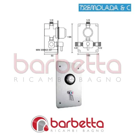 RUBINETTO TEMPORIZZATO INCASSO DOCCIA CON SCATOLA RICAMBIO TREMOLADA 467MIXSC