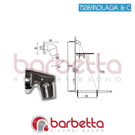 SOFFIONE DOCCIA ANTIVANDALO RICAMBIO TREMOLADA 468SF