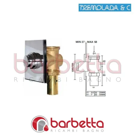FLUSSOMETRO DA INCASSO RICAMBIO TREMOLADA 471A-1"