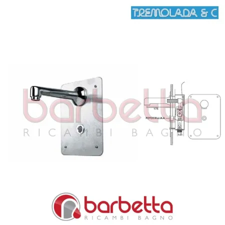 RUBINETTO A FOTOCELLULA PER LAVABO A MURO RICAMBIO TREMOLADA 8005
