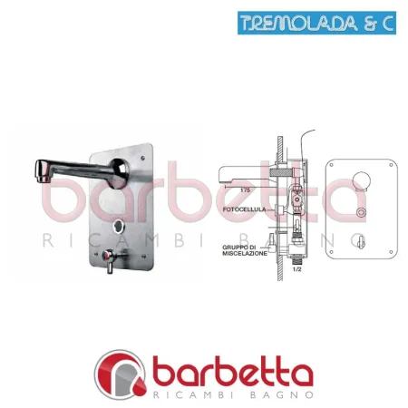 MISCELATORE A FOTOCELLULA PER LAVABO A MURO RICAMBIO TREMOLADA 8007