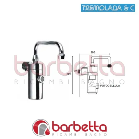 RUBINETTO ESTERNO A FOTOCELLULA PER LAVABO A MURO RICAMBIO TREMOLADA 8008BATTERY