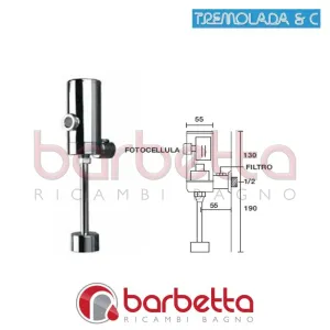 RUBINETTO A FOTOCELLULA DA ESTERNO PER ORINATOIO RICAMBIO TREMOLADA 8112BATTERY