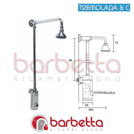 RUBINETTO DA ESTERNO A FOTOCELLULA CON TUBO E SOFFIONE PER DOCCIA RICAMBIO TREMOLADA 8312HBATTERY