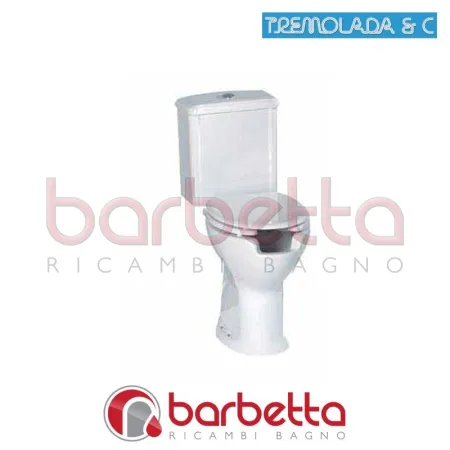 WC IN VITREUS CON CASSETTA MONOBLOCCO E SCARICO A PARETE RICAMBIO TREMOLADA 79006